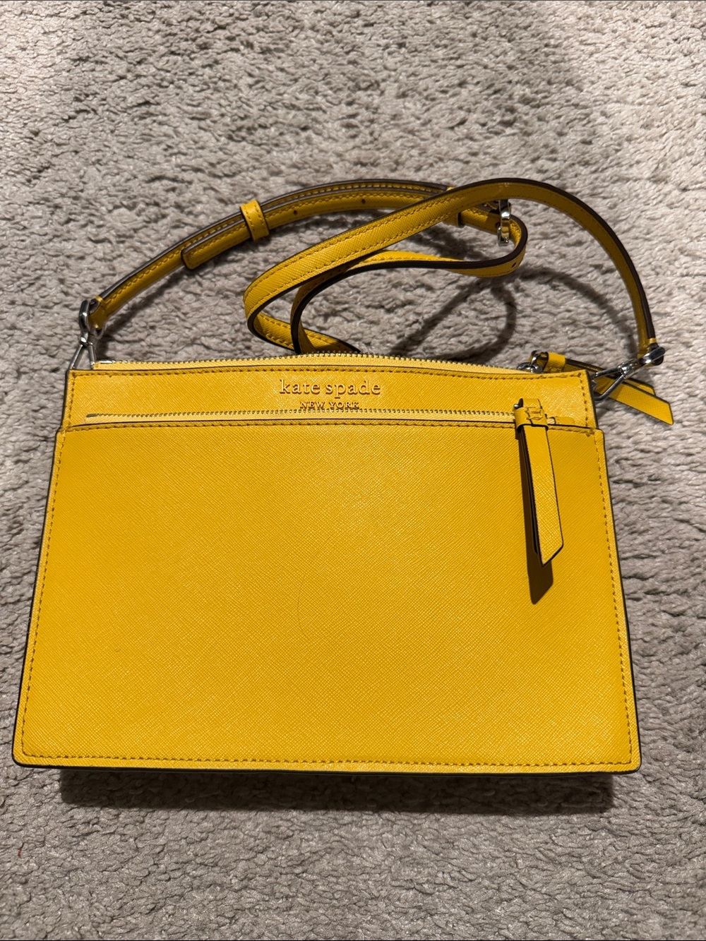 kate spade Yellow Saffiano Crossbody Bag